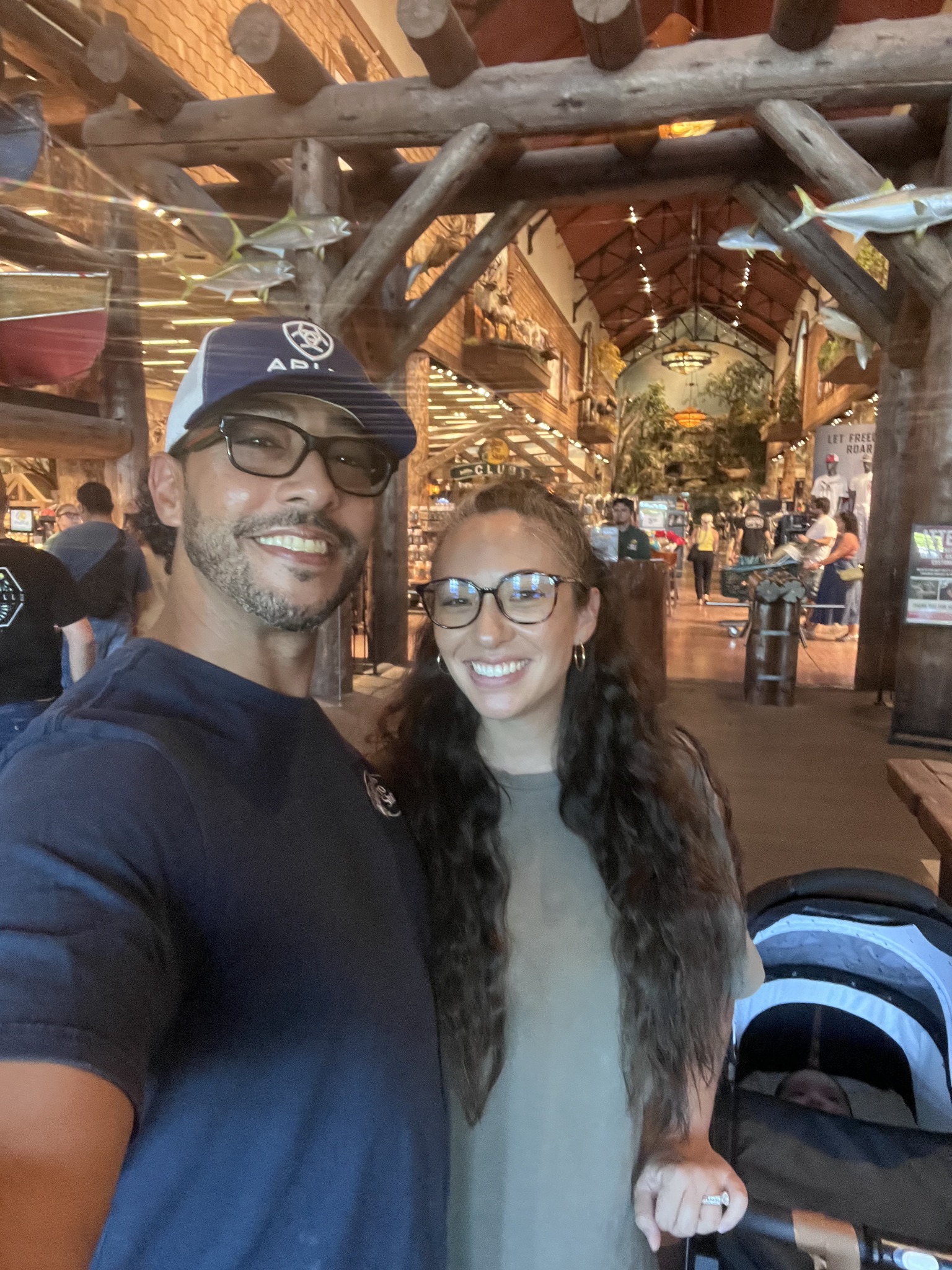 Dione and his wife on a family outing with their baby